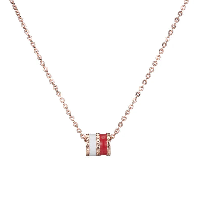 New Arrivals 925 Sterling Silver Rhodium Plated Cylindrical Pendant Necklace Zircon Cute Women's Fashion Jewelry for Engagement