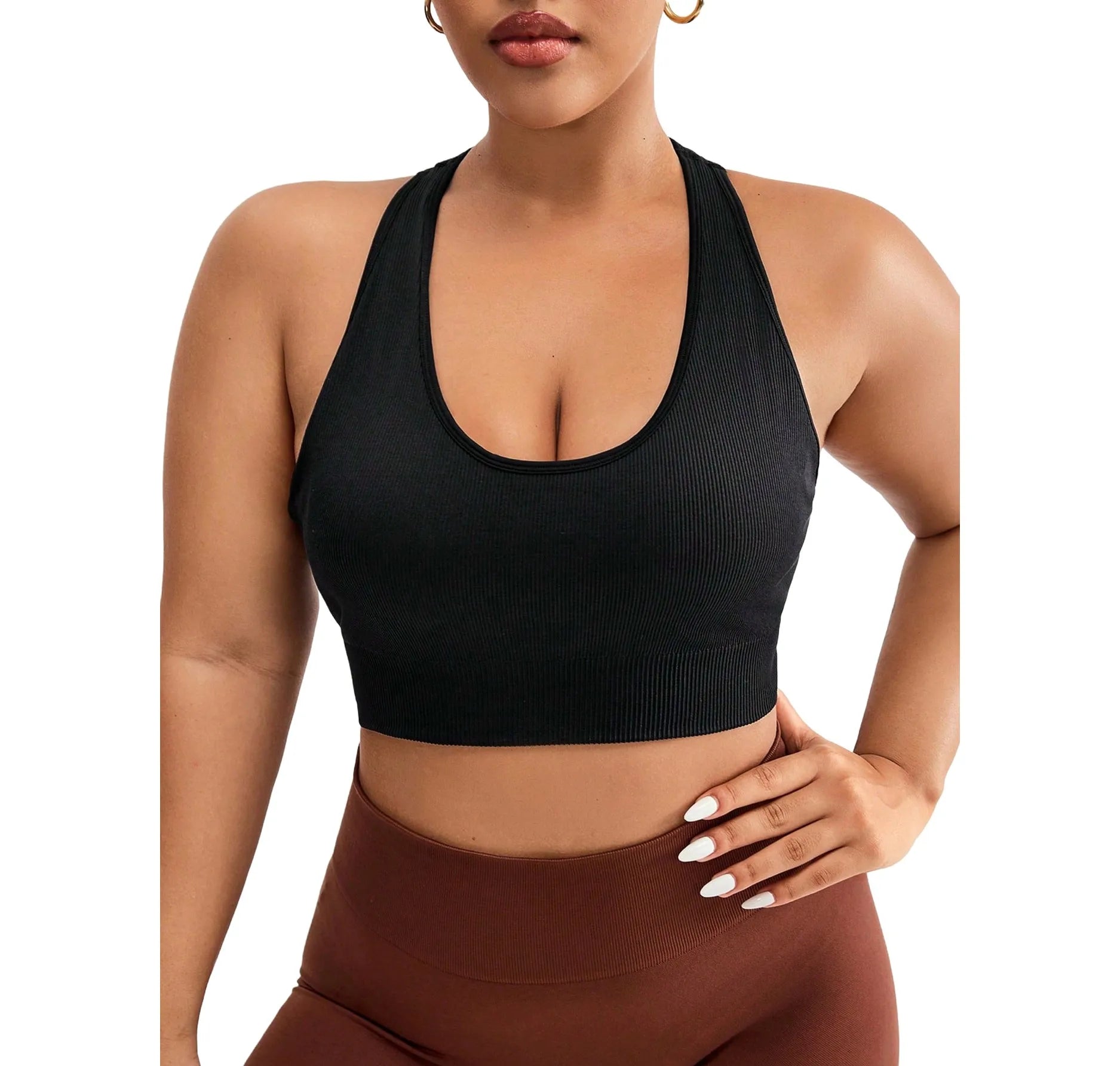 Fitness Workout Activewear Gym Seamless Halter Sports Bra Ankle-Length Elastic Waist Pants Yoga Athletic Wear Set Women