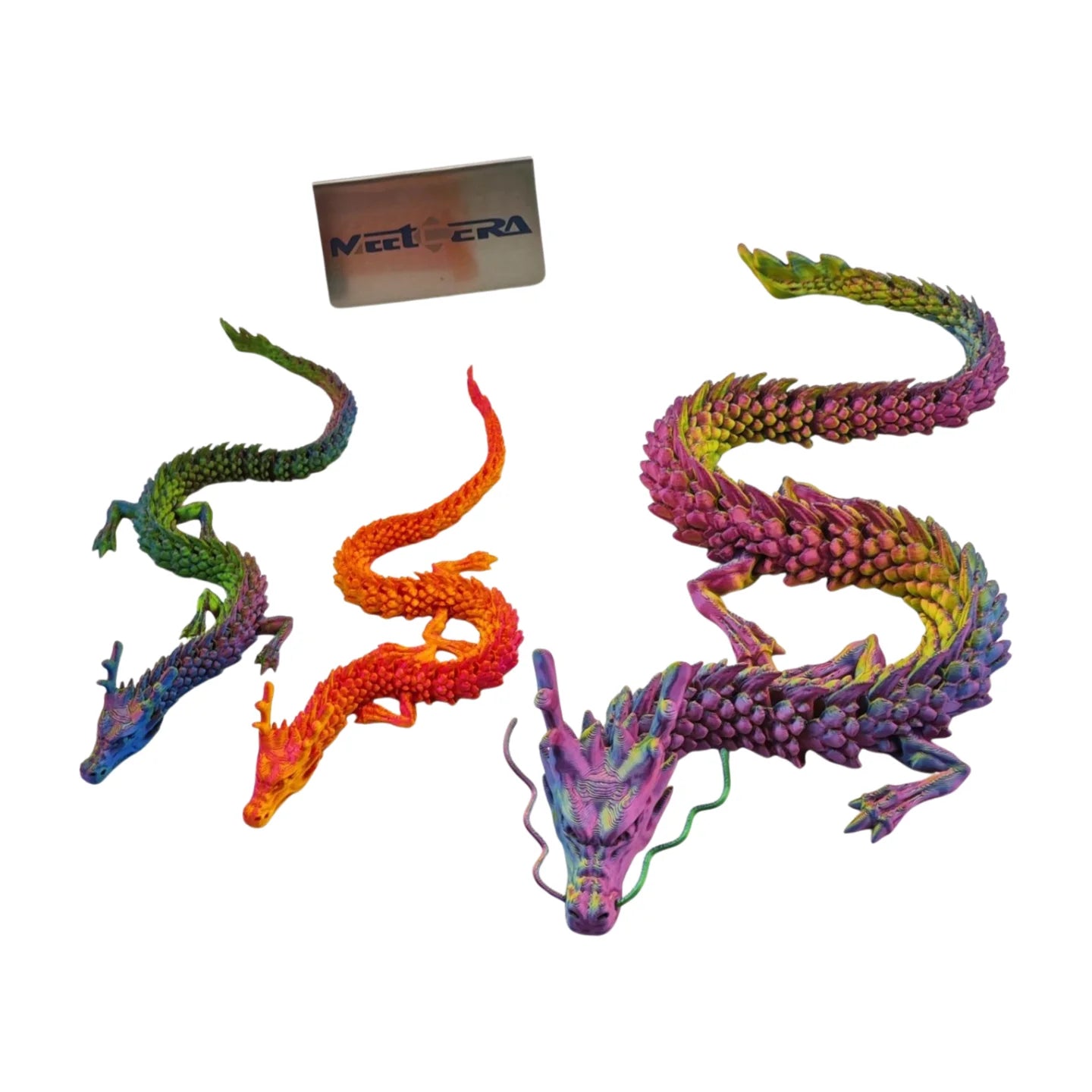 Hot Selling PLA 3D Printed Chinese Dragon Model  Colorful Crystal Design Gifts Decorative Customized Toys