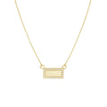925 Sterling Silver Custom Jewelry 18k Gold Vermeil Framed Gold bar Necklace with Cubic Zirconia