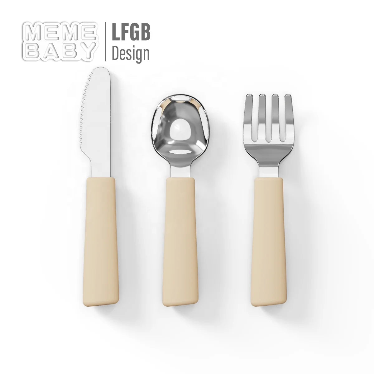 Non-toxic LFGB Approved BPA Free Eco Friendly Food Grade Reusable Simple Kid Hot Sell Stainless Steel Kids Spoon Fork