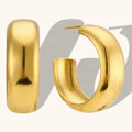 Dingran Minimalist Accessories Women Fashion 316l Stainless Steel Jewelry Chunky 18k Pvd Gold Plated Hoop Earring