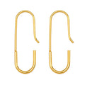 Fashion Jewelry 925 Sterling Silver Geometric square Oval U Pin Shape Gold Plated Ear Hook Hoop Earrings Women