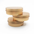 Luxury Seamless Round Empty 4oz 80*28mm Copper Color Candle Jars Tinplate Metal Tin Containers with Screw Lid for Candle Gifts