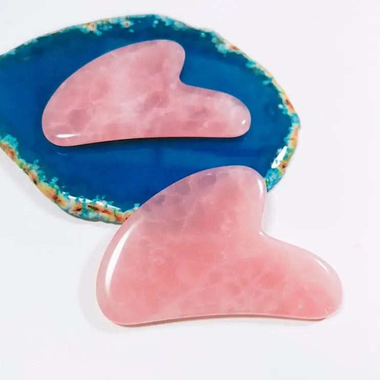 HZ Customized Logo Gua Sha Rose Quartz Stone With Certificate