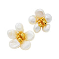 Korean Women 18k Gold Plated Jewelry Cute Baroque Freshwater Pearl Earrings