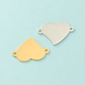 BASQUESUN Factory   Hot Selling Mirror Polished Stainless Steel Heart-shaped DIY Customizable Engraved Pendant Accessories