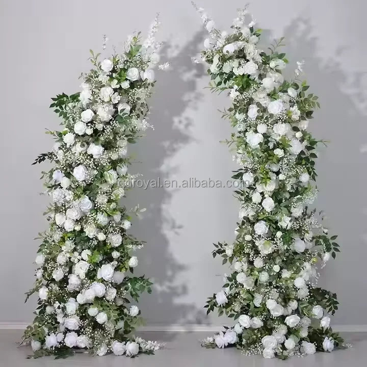 New Arrival 2025 Wedding Arch Flowers Artificial Horn Flower Arch Arrangement Silk Flower Arch Backdrop for Event Decoration