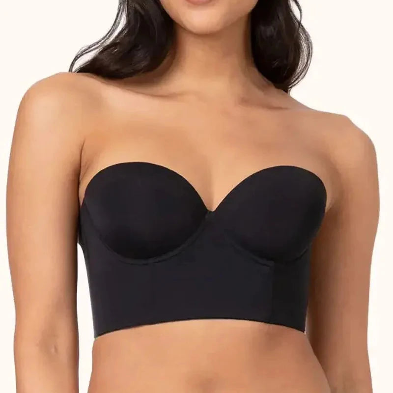 Dropshipping Full Support Non-Slip Convertible Bandeau Bra Women Low Back Anti-Slip Strapless Bra Longline Multi-Way Push up Bra