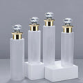 Stock 100ml-500ml High-grade PET White Gold Diamond Cover Scrub Cosmetic Body Lotion & Skin Care Serum Bottle