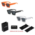 Custom Logo UV400 Sunglasses for Women and Men Square Vintage Frame in Yellow Red Blue with Sun Glass Protection