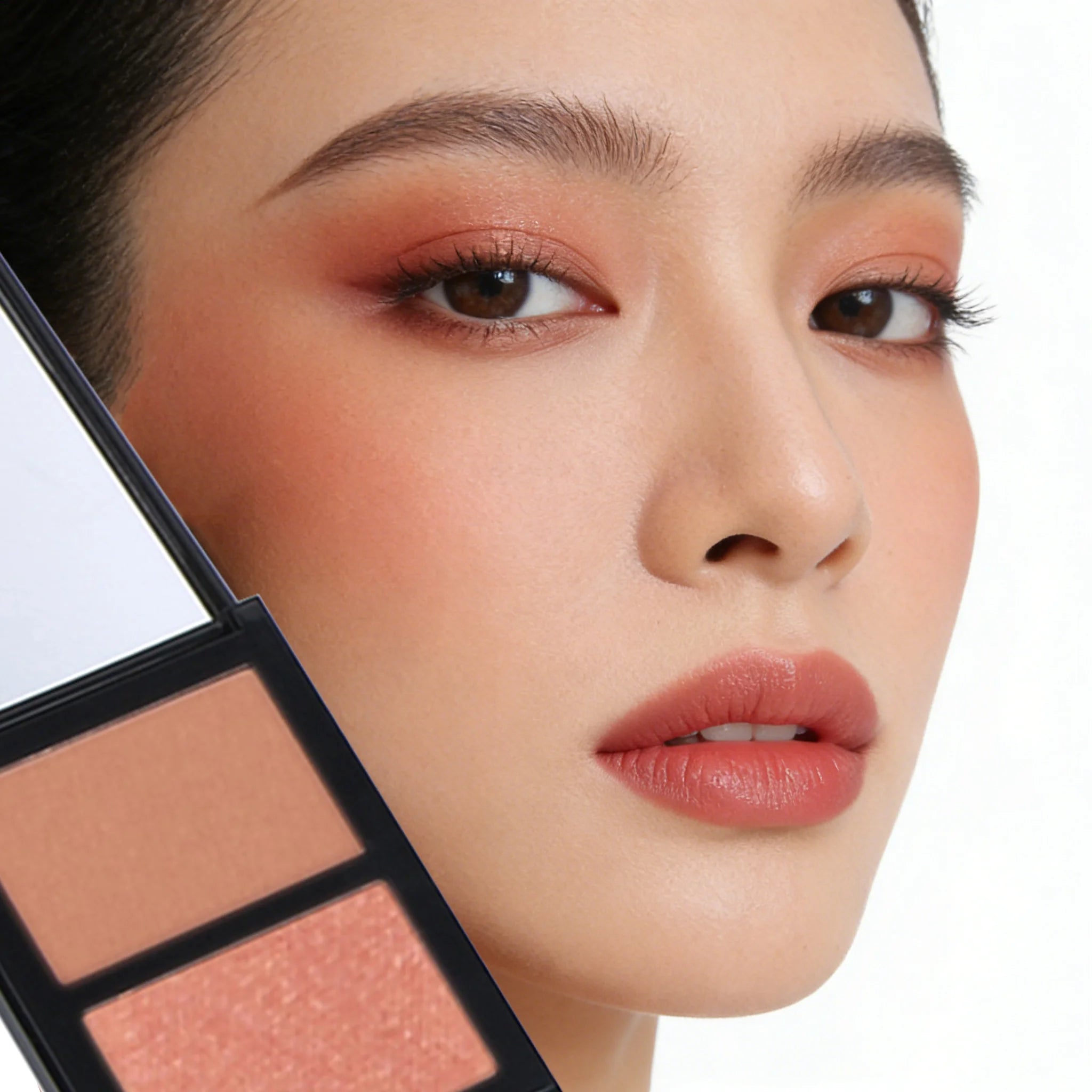 Custom Logo 2-Color Waterproof Makeup Palette Powder Mineral Highlighter Contour Bronzer Fair Skin Tone Pressed Blush Palette