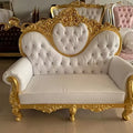 Factory Hot Sale Product Long Bench High Back Royal King Gold Frame Throne Sofa Chairs Price Favorable Luxury Style