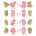 Saffron 8pcs/Box Happy Easter Bunny Cookie Cutter Set 8 Pcs Plastic Rabbit Mold for Holiday Cookie Decorating