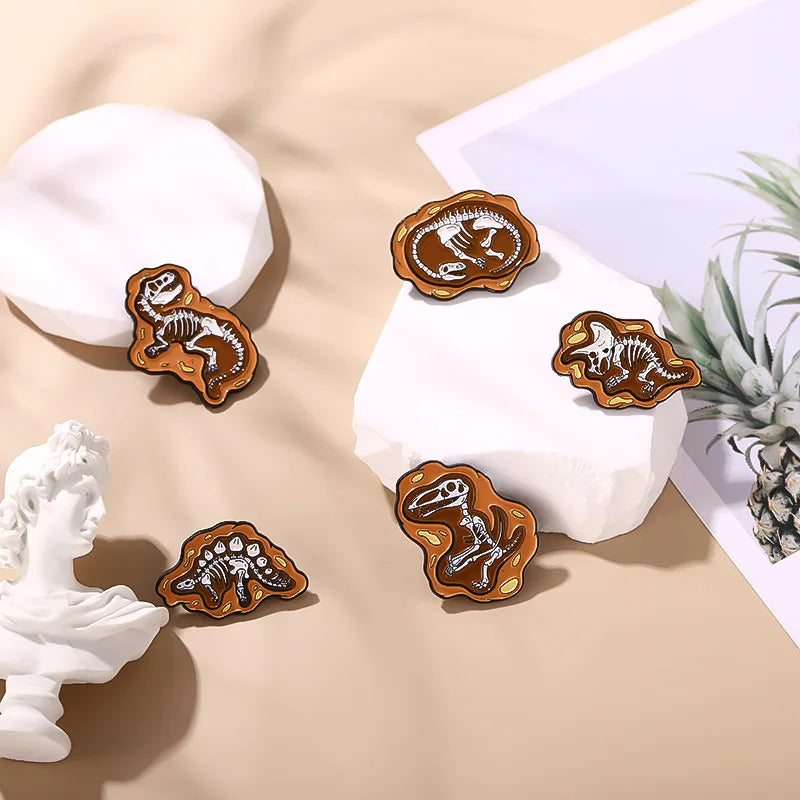 6 StylesWholesale Anime Animal Terror Skeleton Dyed Black Hard Soft Cute Cartoon Brooch Lapel Badge Brooch Enamel Pin