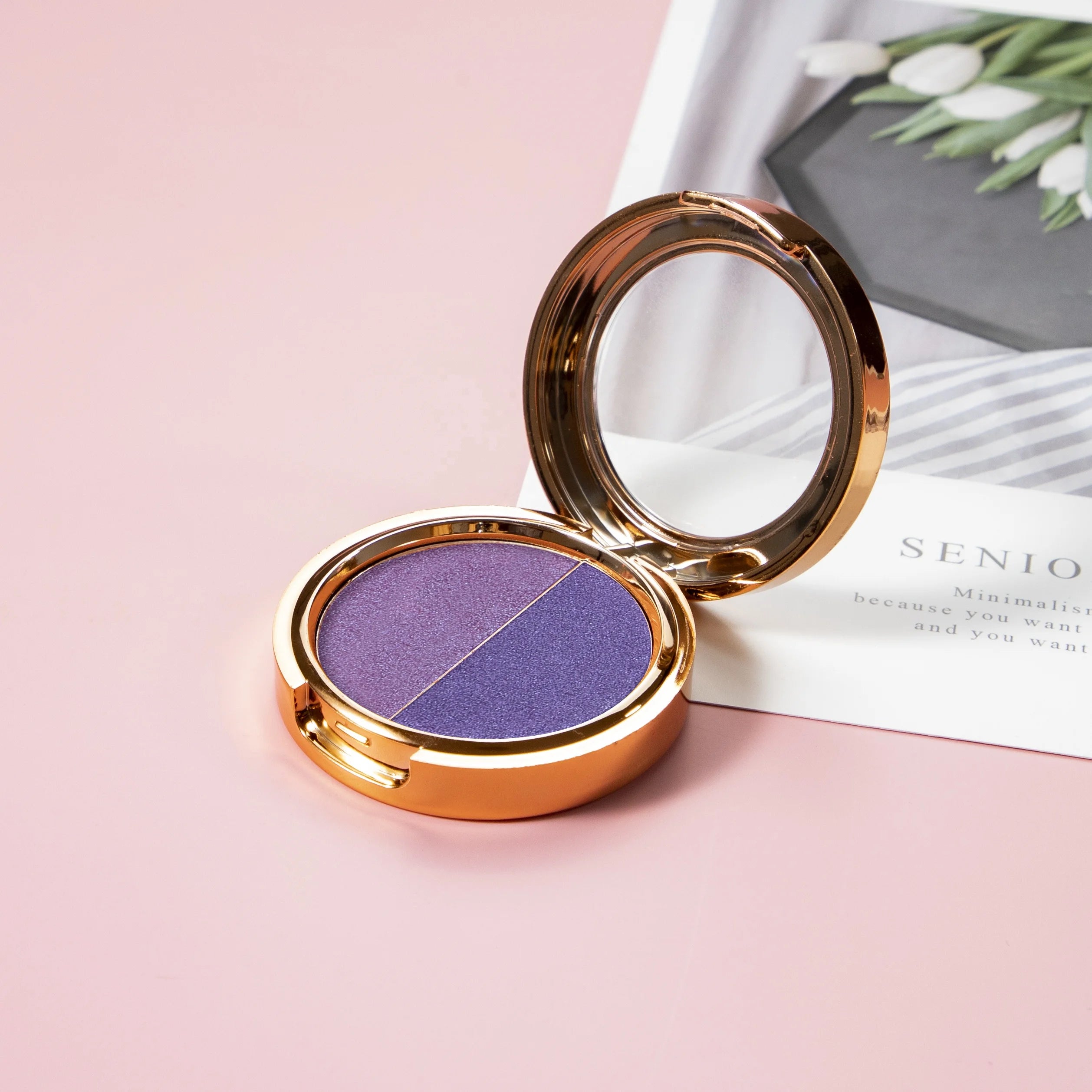 Your Custom Logo Waterproof Eyeshadow Private Label Vegan Shimmer Glitter Matte Pigmented Double Eye Shadow