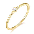 OAHLAN Thin 925 Sterling Silver Ring 14K Gold Plated CZ Simulated Diamond Stackable Ring Party Jewelry Eternity Bands for Women