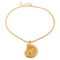 N&S 18K Gold Stainless Steel Flat Snake Chain Necklace 45+5cm Vintage Style Cross-shaped Shell Pendant Beach-Inspired Link Jewelry