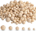 Unfinished 6mm-20mm Natural Wood Beads with Hole for DIY Crafts Wall Hanging Decorations Wooden Garland