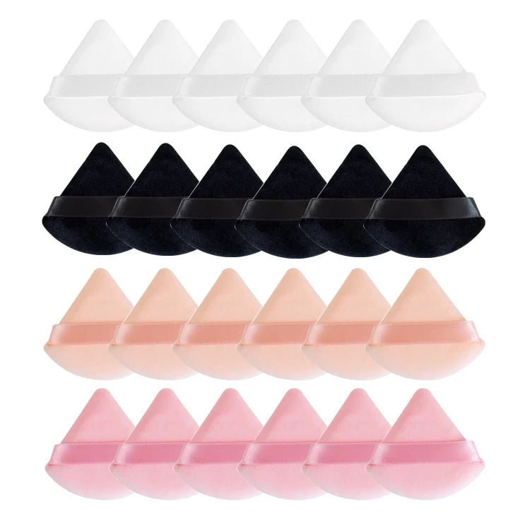 2026 Soft Triangle Makeup Puff Smooth Loose Powder Puff Double Sided Velvet Cosmetic Air Wet and Dry Use Foundation Powder Puff