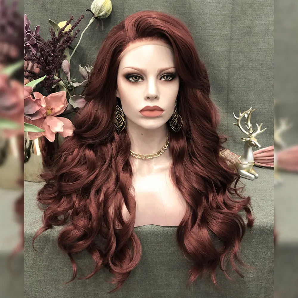 Celebrity 26inch Long Style #350 Color Synthetic Hair Wigs Matte Heat Resistant Fiber Same Human Hair Lace Front Wig