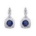 Abiding New Design 925 Sterling Silver Natural Diffision Sapphire Fashion Earrings for Women