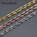 Luxury Anti Fading Gold Silver Rose Gold Plated Shining 2mm Withed Twisted Singapore Chain Necklace Foe Women Men