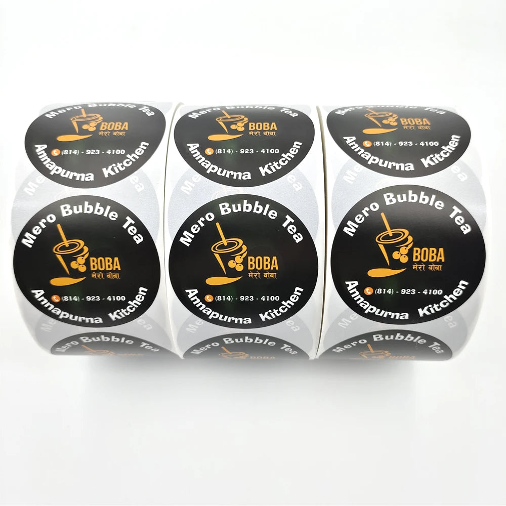 Customized BOPP Single Sided Waterproof 'Thank You' Sticker Label Roll Pressure Sensitive Adhesive Warning Various Adhesive Tape