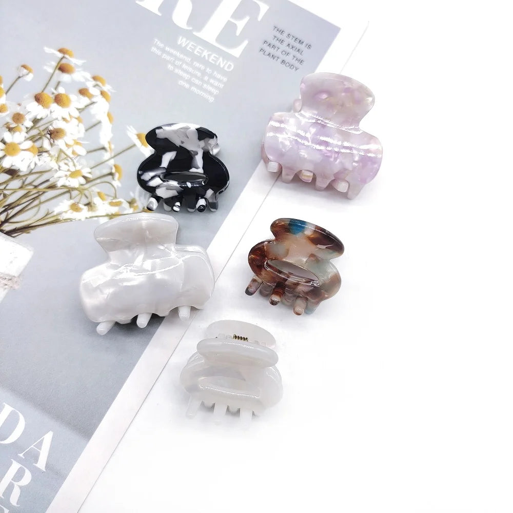 MIO 2.5/3.5cm Small Cute Hair Claw Clip Acetate Hair  Grippers Luxury Tortoiseshell  Mini Clips Hair Accessories for Lady Girls