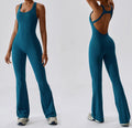 Women  Fitness Jumpsuits One Piece Flare Bodysuit Tight Fitting Workout Jumpsuit Gym Sports Women Yoga Jumpsuit Loose Leg