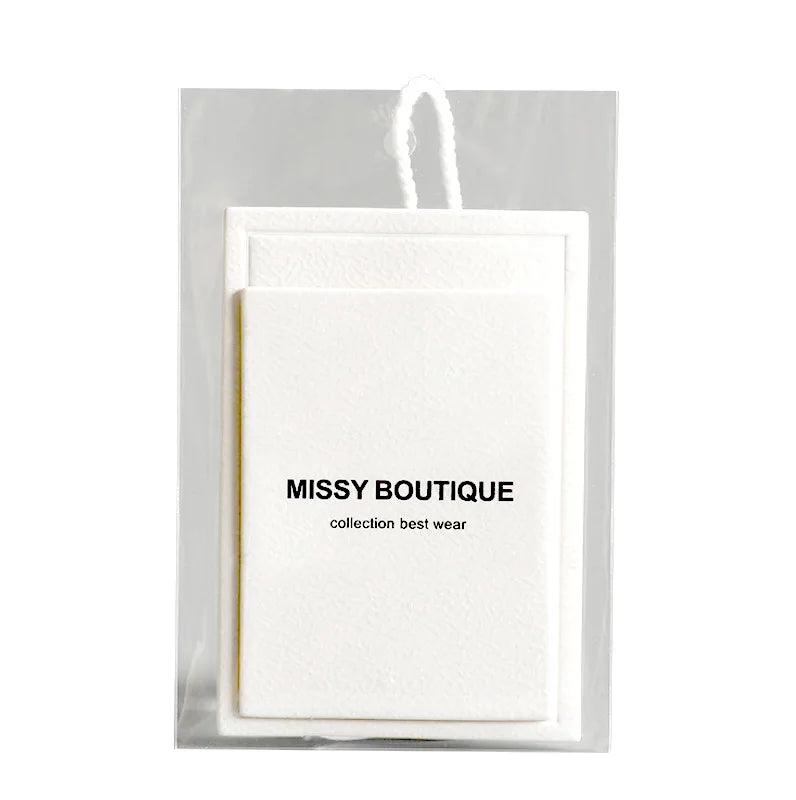 Custom Luxury Hanging Label Product Hang Tags with Free New Design Service Garment Labels for Clothing