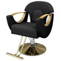 Modern Salon Furniture Set Hot Sale Black Gold Barber Chair Wholesale Made of Durable Metal