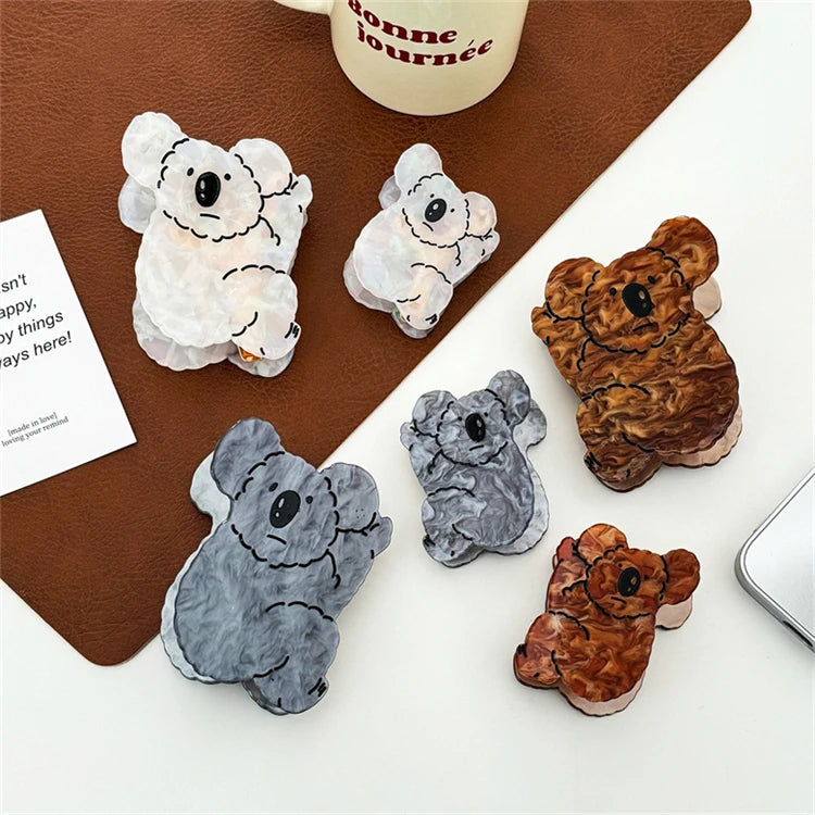 Cute Koala Bear Large Sweet Cartoon Acrylic Hair Claw Clips Animal Hair Claw