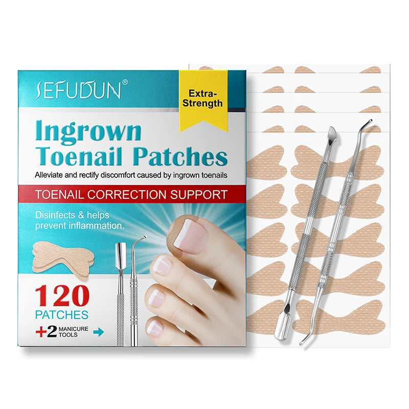 SEFUDUN Wholesale Ingrown Toenail Treatment Patches 120Pcs Corrector Strips Kit for Ingrown Toenail with File and Lifter