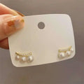 Hypoallergenic Design Earrings with Curved Eyelashes and Cute 4-5mm Natural Freshwater Pearl Earrings