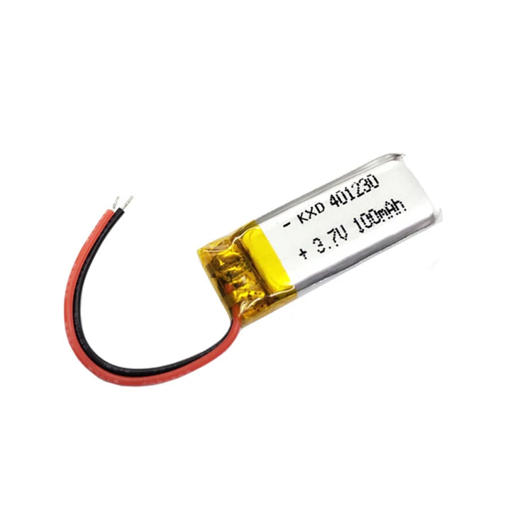 Slim KXD 3.7V 100mAh LiPo Polymer Battery 4x12x32mm 500 Cycles for Mini LED Lights