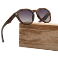 Classes Brand Glasses Round Retro Mens Wood Solid Sunglasses with Box