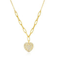 SP Unique Fashion Fine Jewelry 925 Sterling Silver Zircon Diamond Heart 18K Gold Love Heart Pendant Necklace for Women