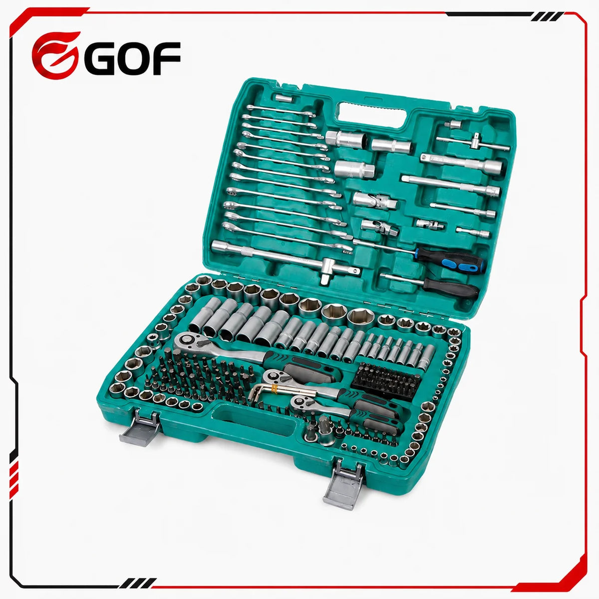 216pcs Carbon Steel Quick Ratchet Wrench Combination Screwdriver Sockets Set Hand DIY Auto Repair Home Use OEM Hard Case Box MegaBDM