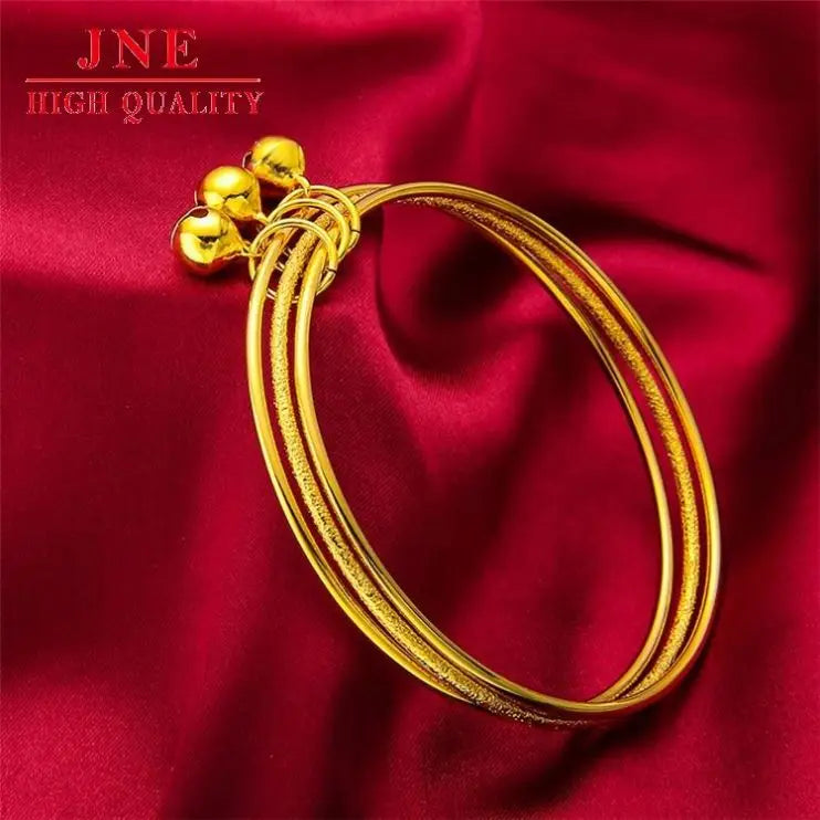 Alluvial Gold Sansheng Sanshi Bracelet Fashion Women's Gold Bracelet Gold-Plated Bracelet All-Match Jewelry