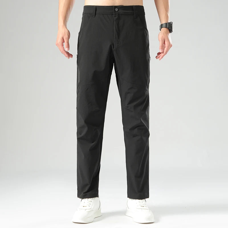 Mens Golf Pants Custom Buttons Solid Color Straight Leg Pants Golf Pants Mens Joggers Nylon Trousers