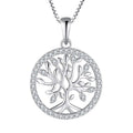 Trendy Women's 925 Sterling Silver Necklace Pendant with Gold Tree of Life Diamond Custom CZ Charm Fashionable Daily Jewelry