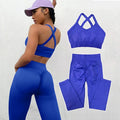 New Women High Elastic 2 Piece Seamless Gym Sports Short Yoga Wear Workout Clothing Set Fitness ActivewearPopular