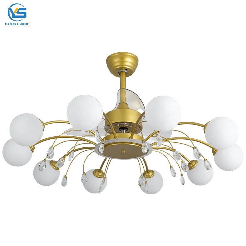 Modern DC Motor 100cm 110-240V Ceiling Fan with LED Light Remote Control 3-Speed Dimmable Low Noise