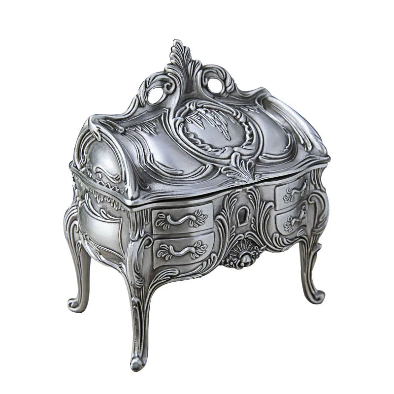 Metal Creative European Retro High Foot Jewelry Storage Box High Grade Exquisite Princess Wedding Birthday Gift Box