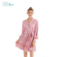 Ruffle Bath Robes Women Sleepwear Bride and  Bridesmaid Robes Plus Size Wedding Satin Robe