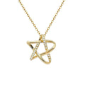 Trendy Design 18K Real Solid Gold with Natural Diamond Star Pendant Necklace Jewelry for Women Gift Fine Jewelry