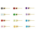 Vintage Birthstones Zircon Stud Earrings 14K Gold Filled Women Girls Permanent Jewelry Findings