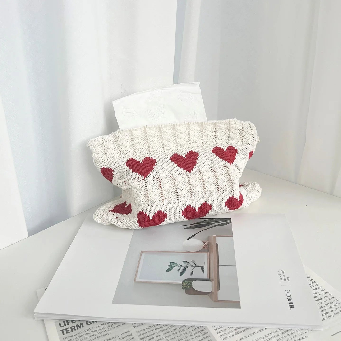 Luxury Green American Style Rectangle Knitted Tissue Box & Paper Holder for Home Car & Hotel Decoration