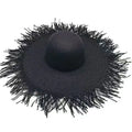 Women Tassel Straw Hat Wide Brim Beach Sun Cap Foldable Large Floppy Summer Hats